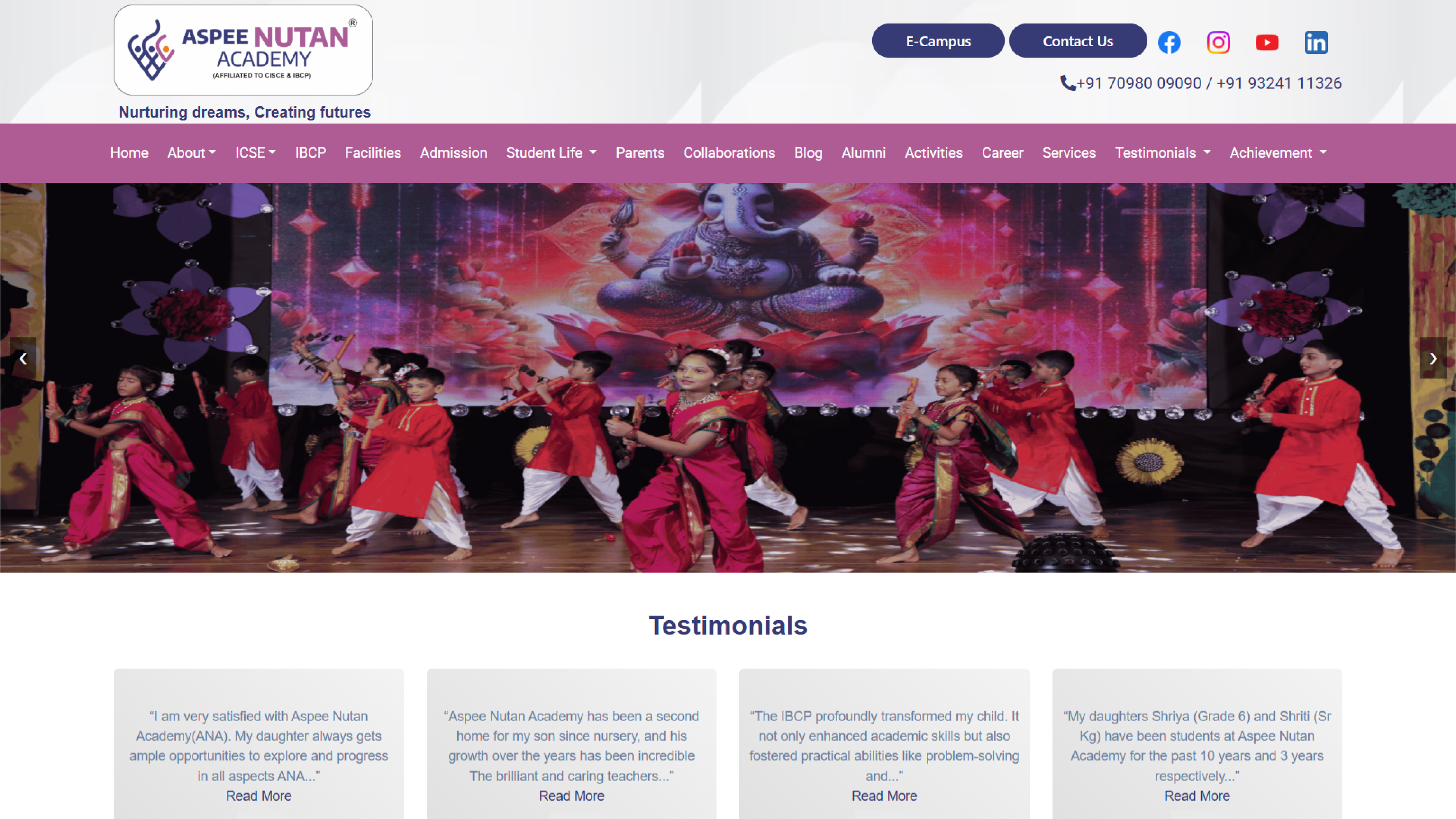 Aspee Nutan Academy Website