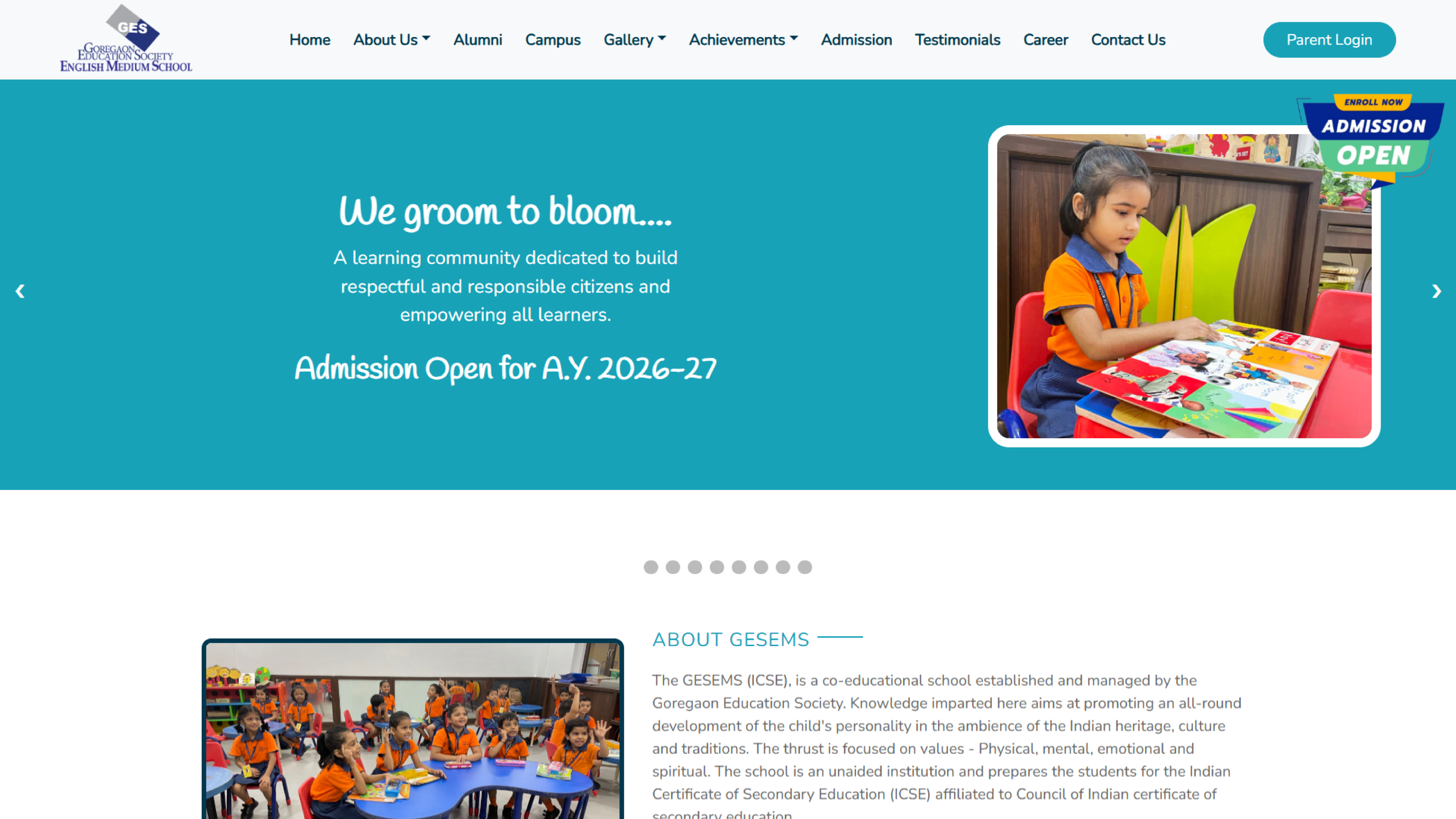 GES English Medium School Website